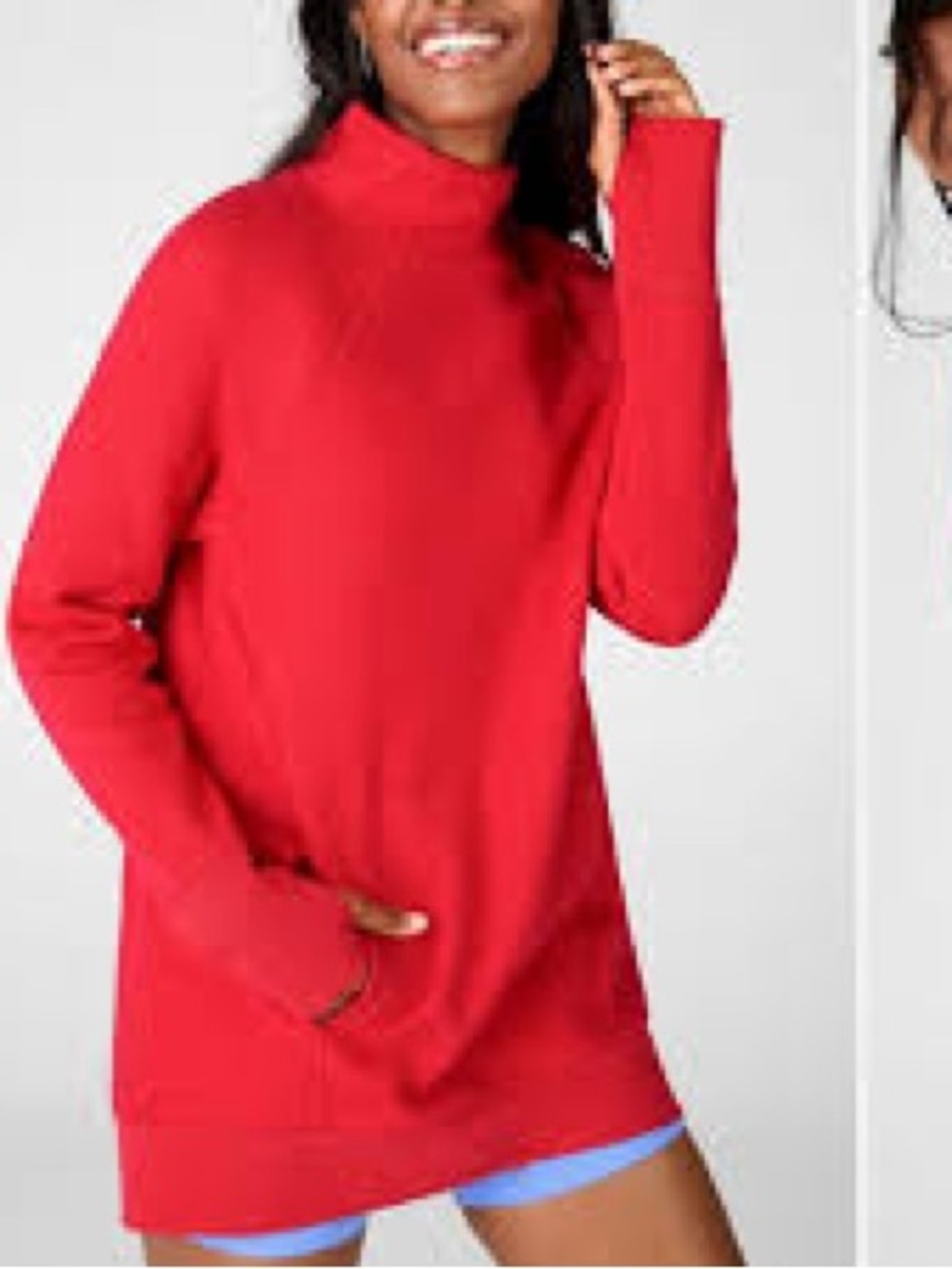 Fabletics Red Turtleneck Pullover Sweater